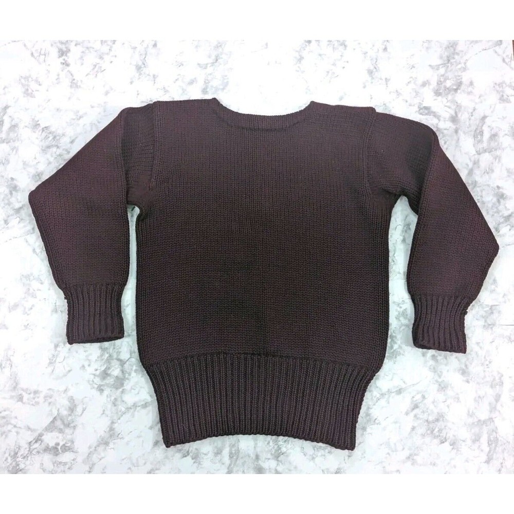 Stadium Shaker Crew neck Sweater Womens Sz Small 50s 60s Burgundy Wool VINTAGE